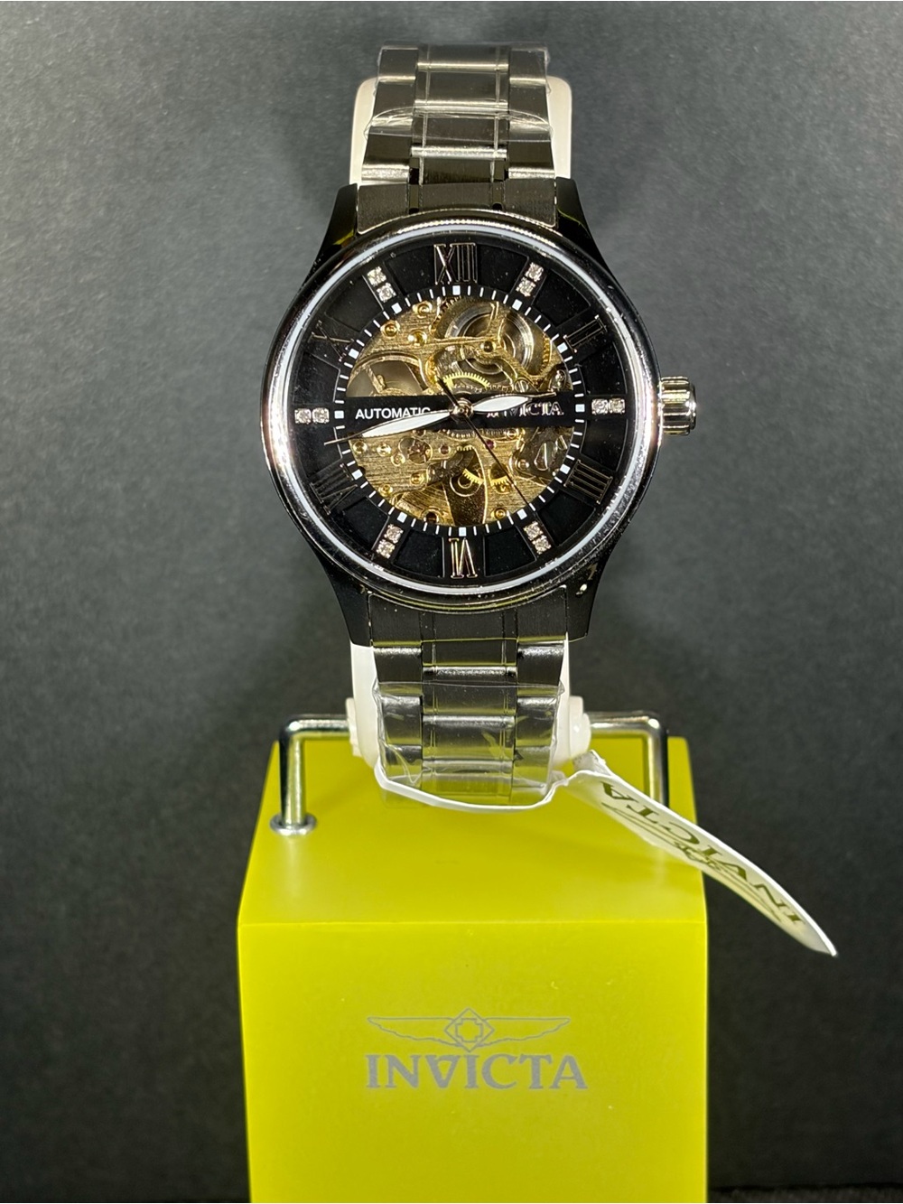 Invicta Objet D’Art Men’s Automatic Skeleton Watch Steel 69118 New